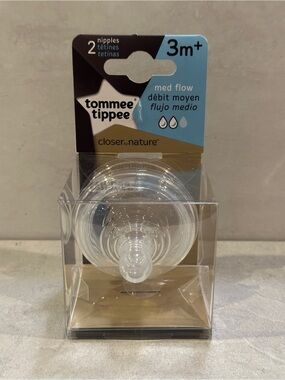 Tommee Tippee Closer To Nature Baby Bottle Nipples Medium Flow 3m+ - 2pk